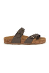 Ciabatte taupe con fibbie e plantare anatomico Bio up 203
