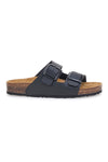 Schwarze Slipper mit doppelter Schnalle und Innensohle aus echtem Leder Biomodex 39900Q