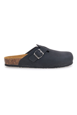 Schwarzer Clog mit Innensohle aus echtem Leder Biomodex 32950