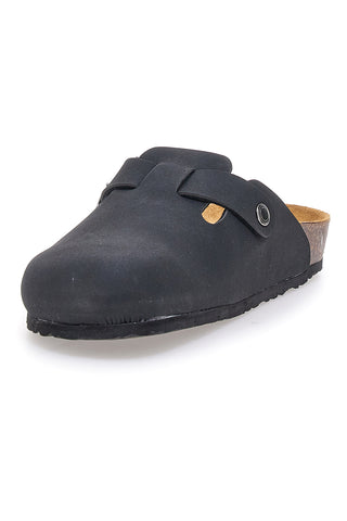 Schwarzer Clog mit Innensohle aus echtem Leder Biomodex 32950