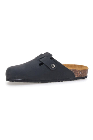 Schwarzer Clog mit Innensohle aus echtem Leder Biomodex 32950