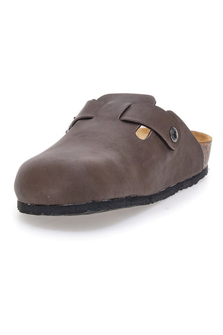 Braune Pantoffeln mit Innensohle aus echtem Leder Biomodex 32950