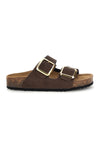 Dunkelbraune Slipper mit doppelter Schnalle und Innensohle aus echtem Leder Biomodex 31801Q