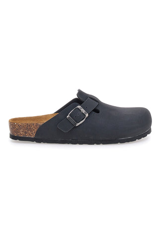 Schwarzer Clog mit Innensohle aus echtem Leder Biomodex 32850