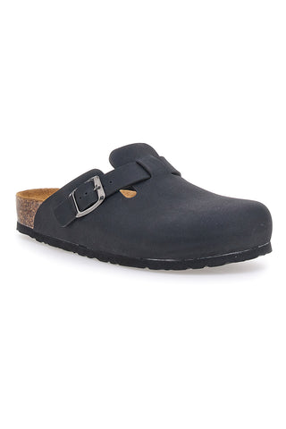Schwarzer Clog mit Innensohle aus echtem Leder Biomodex 32850