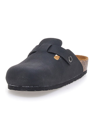 Schwarzer Clog mit Innensohle aus echtem Leder Biomodex 32850