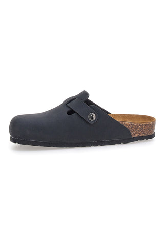Schwarzer Clog mit Innensohle aus echtem Leder Biomodex 32850