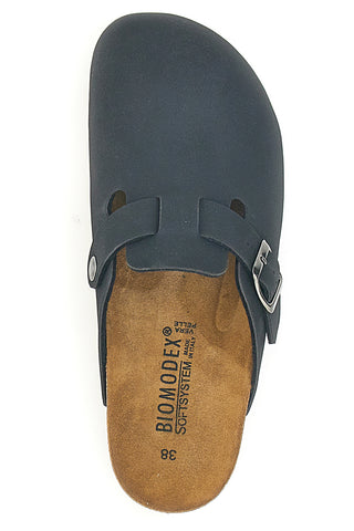 Schwarzer Clog mit Innensohle aus echtem Leder Biomodex 32850