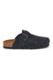 Schwarze Sabot-Sandalen aus echtem Leder mit verstellbarer Schnalle von Green Walk 335A013P