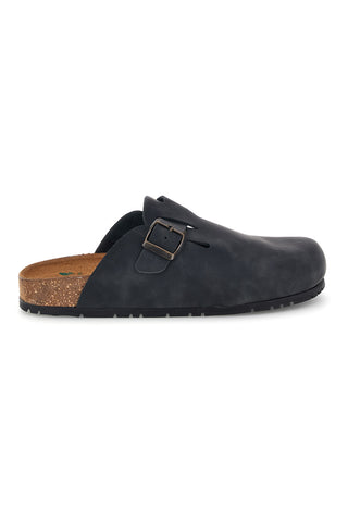 Schwarze Sabot-Sandalen aus echtem Leder mit verstellbarer Schnalle von Pittarello Green Walk 335A013P