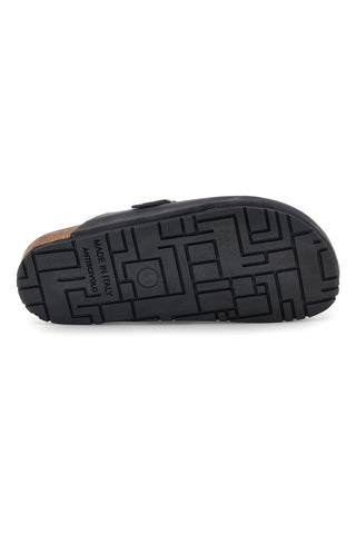Schwarze Sabot-Sandalen aus echtem Leder mit verstellbarer Schnalle von Pittarello Green Walk 335A013P