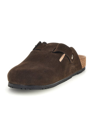 Sabot marrone scuro vegan con fibbia Pittarello green walk 335A013S