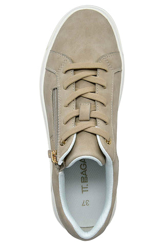 Beige Sneakers mit Schnürsenkeln und Reißverschluss Bagatt D35AQG015500