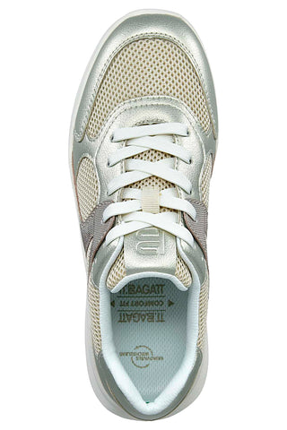 Beige Sneakers mit Metallic-Effekt-Details und herausnehmbarer Innensohle Bagatt D35AQM015069