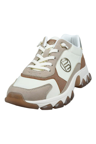 Sneakers Weiß Beige und Leder Bagatt D45AJL015569