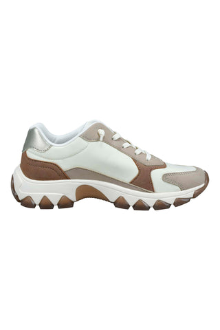 Sneakers Weiß Beige und Leder Bagatt D45AJL015569