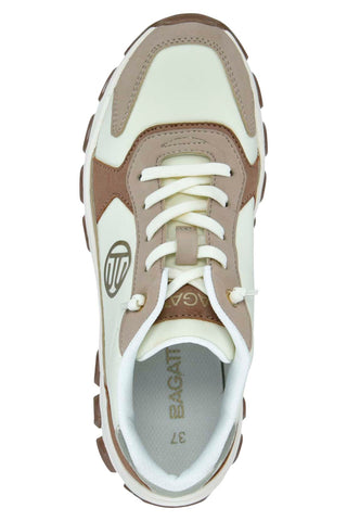 Sneakers Weiß Beige und Leder Bagatt D45AJL015569