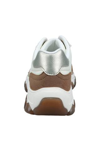 Sneakers Weiß Beige und Leder Bagatt D45AJL015569