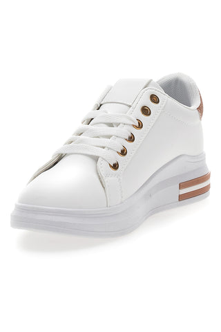 Weiße und rosa Sneakers mit Schnürsenkeln CAFE' COST BK2450