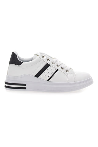Sneakers bianche e nere con lacci CAFE' COST BK2450
