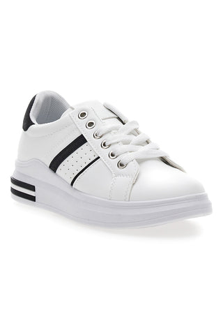 CAFE' COST BK2450 Schwarze und weiße Schnürsneaker