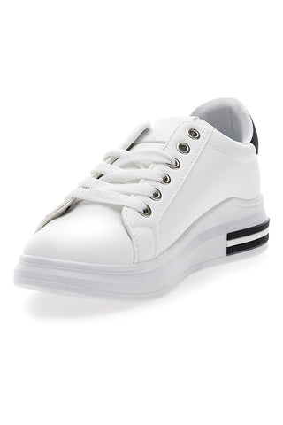 CAFE' COST BK2450 Schwarze und weiße Schnürsneaker
