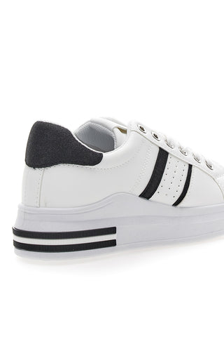 CAFE' COST BK2450 Schwarze und weiße Schnürsneaker
