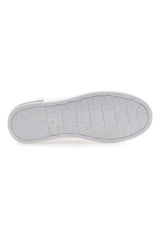 Weiße perforierte Sneakers mit silbernem Detail CAFE' COST BK2440