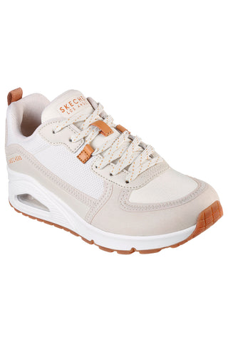 Beige Sneakers mit Lederobermaterial Skechers Street Uno - Layover
