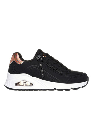 Skechers – Street Uno Gen1 – Schwarze Sneakers mit seitlichem Reißverschluss