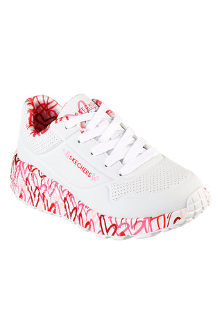 Sneakers Bianche e Rosa Skechers Street Uno Lite -B Lovely Luv