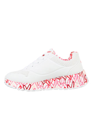 Sneakers Bianche e Rosa Skechers Street Uno Lite -B Lovely Luv