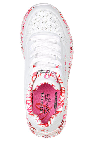 Sneakers Bianche e Rosa Skechers Street Uno Lite -B Lovely Luv