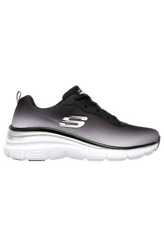 Schwarze und graue Sneakers Skechers Fashion Fit - Build Up