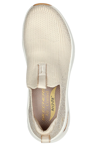 Beige Sneaker Skechers Relaxed Fit: Arch Fit D'Lux - Glimmer Dust