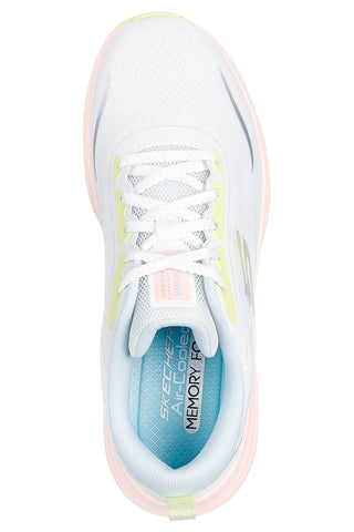 Weiße und rosafarbene Skechers Vapor Foam Smooth Ride-Sneaker