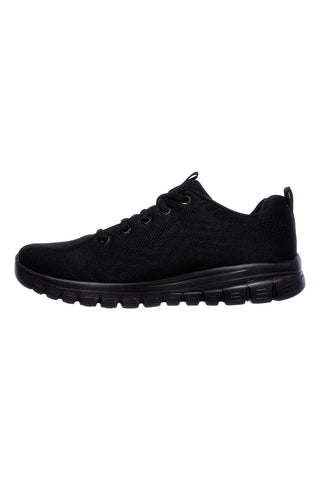SKECHERS Graceful Black Trainingsschuhe mit breiter Sohle – Get Connected