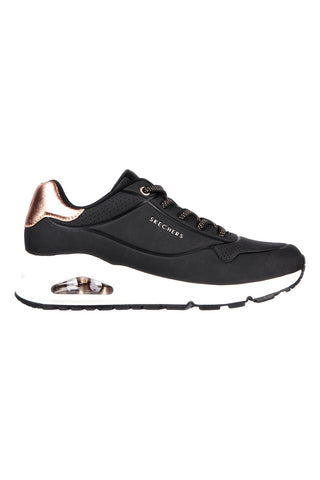 Skechers Street Uno Shimmer Away Schwarze Turnschuhe