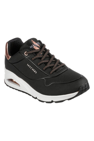 Skechers Street Uno Shimmer Away Schwarze Turnschuhe