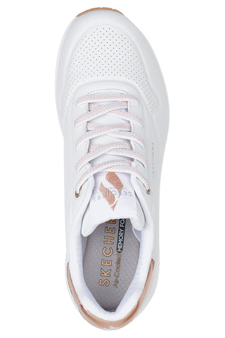 Skechers Street Uno Shimmer Away Weiße Turnschuhe