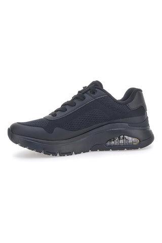 Skechers Uno Flex – Spring On Air Schwarze vegane Plateau-Sneaker