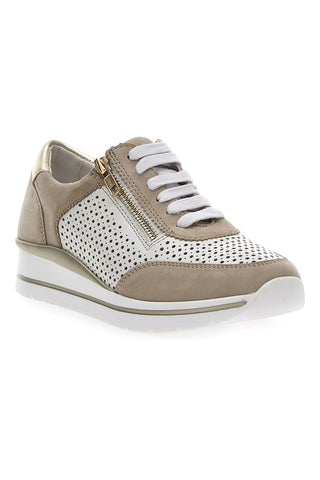 Sneakers Bianche e Beige Prima Riga 21668FAST