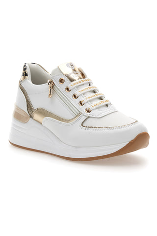 Weiße Schnürschuhe mit goldenen und Leoparden-Details LAURA BIAGIOTTI 8481