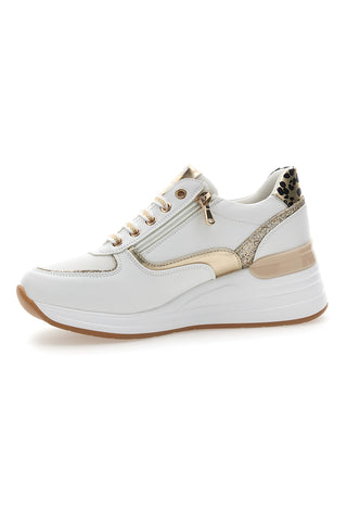 Stringate Bianche con Dettagli Oro e Leopardati LAURA BIAGIOTTI 8481