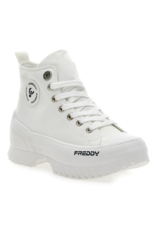 Weiße hohe Sneakers mit Plateau FREDDY FY7602