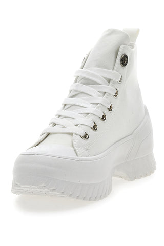 Weiße hohe Sneakers mit Plateau FREDDY FY7602