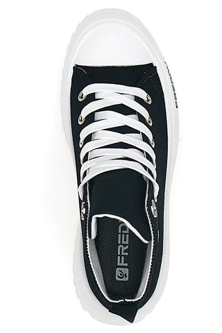 Schwarze hohe Sneakers mit weißem Plateau FREDDY FY7602