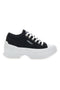 Schwarze Sneakers mit weißer Plateausohle FREDDY FY7601