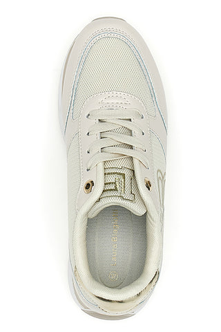 Beigefarbene Sneakers mit goldenen Details Laura Biagiotti 8915