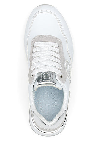 Weiße Sneakers mit silbernen Details Laura Biagiotti 8923